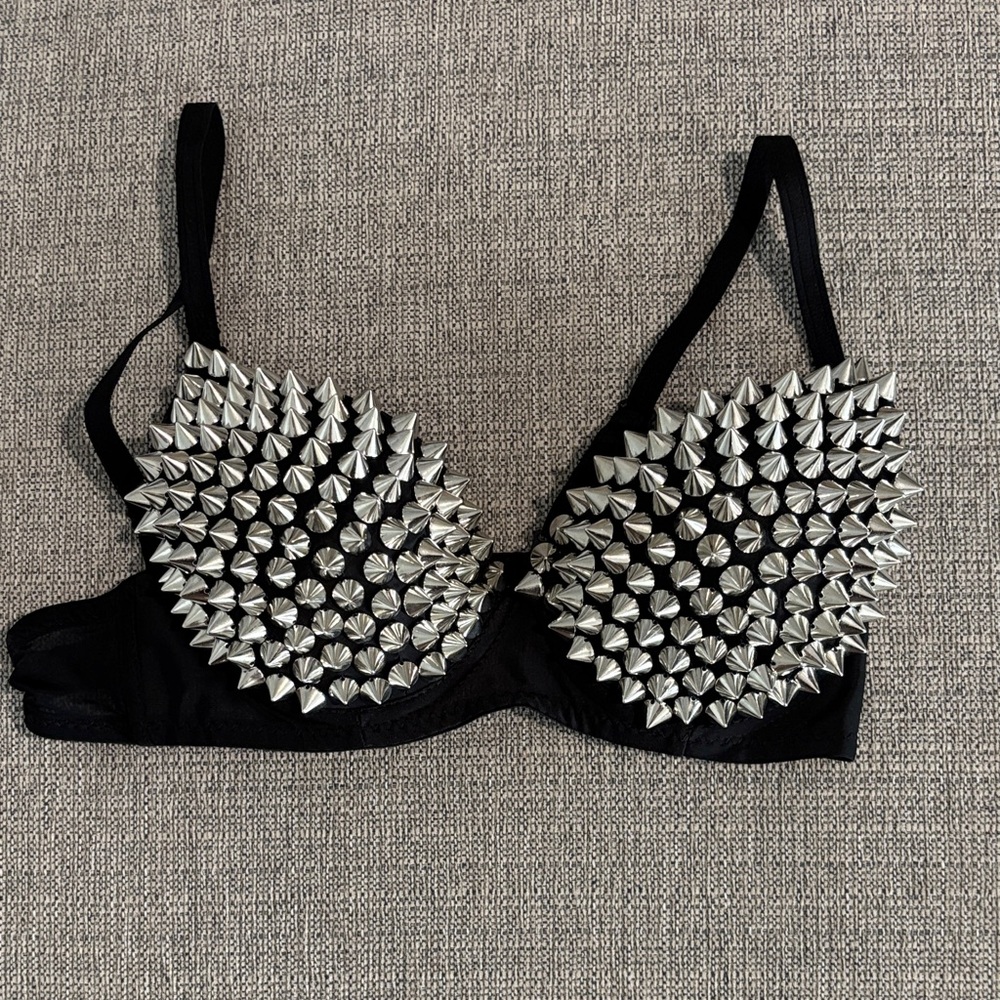Black Studded Bra